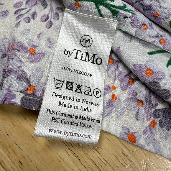 byTiMo Summer Floral Print Button Front Maxi Dress Size XS Project Piece Upcycle - Picture 10 of 11